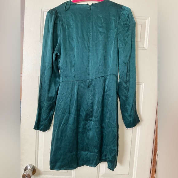 & Other Stories Satin Buckle Tie Mini Wrap Dress in Green - Picture 4 of 13